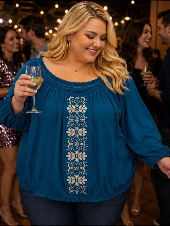 St. John's Bay Tops - Teal blouse